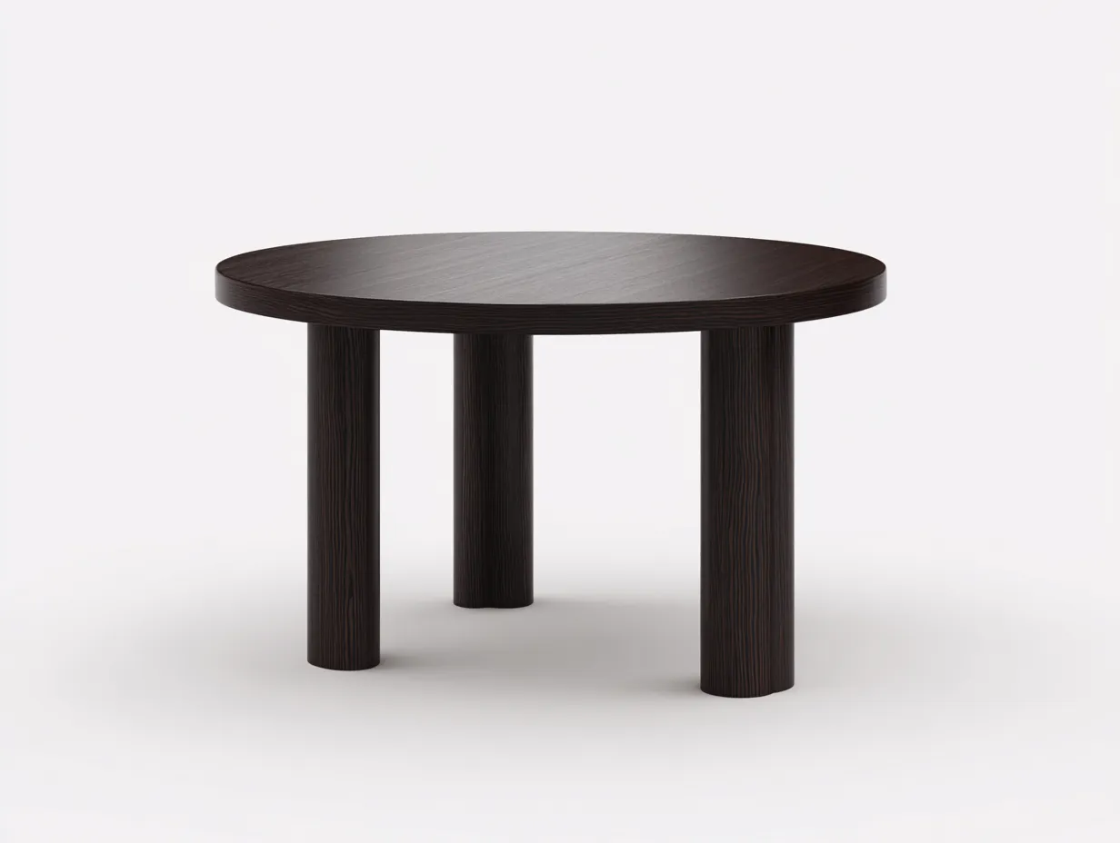 Runder Tisch Holz 118 x 118 x 75 cm - dunkelbraun - für Esszimmer - modern mit Säulenfußgestell-Zivoradonest