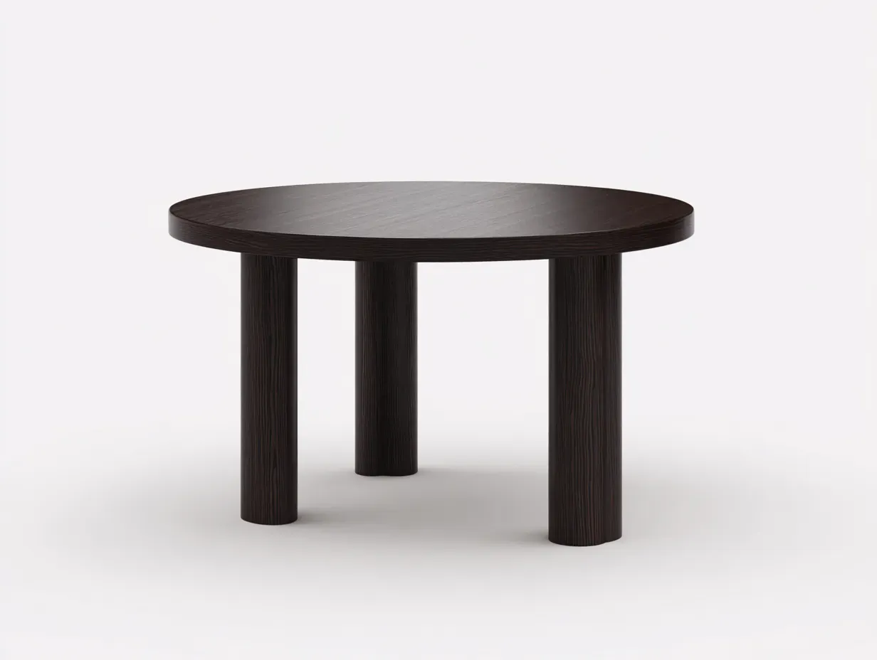 Runder Tisch Holz 118 x 118 x 75 cm - dunkelbraun - für Esszimmer - modern mit Säulenfußgestell-Zivoradonest