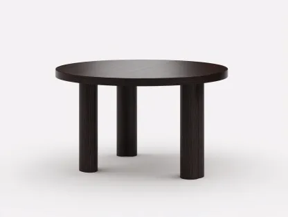 Runder Tisch Holz 118 x 118 x 75 cm - dunkelbraun - für Esszimmer - modern mit Säulenfußgestell-Zivoradonest