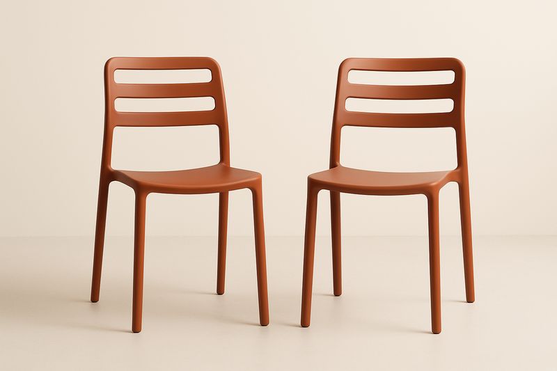 2er Set Stühle Polypropylen Braun 80cm Höhe