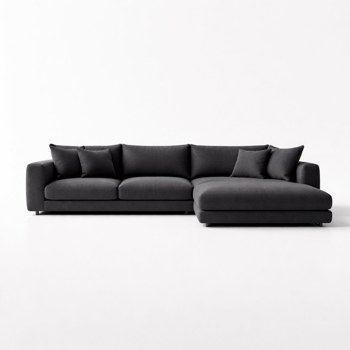Ecksofa Stoff Dunkelgrau 300cm x 200cm