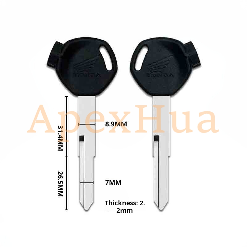 motorcycle key, suitable for: Honda Xindazhou Wuyang WH100 Joy 125CC Jiaying motorcycle key blank(including magnet)