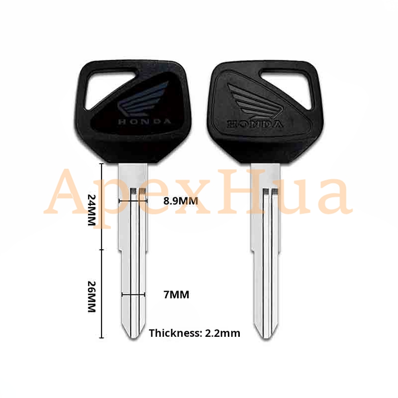motorcycle key, suitable for: Honda CB400 VTEC Wasp 600 CBR1000 motorcycle key embryo (can be placed anti-theft chip)