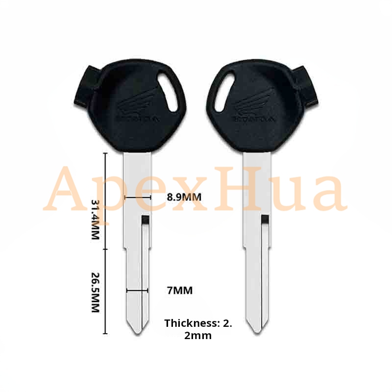 motorcycle key, suitable for: Honda Xindazhou Wuyang WH100 Joy 125CC Jiaying motorcycle key blank(including magnet)