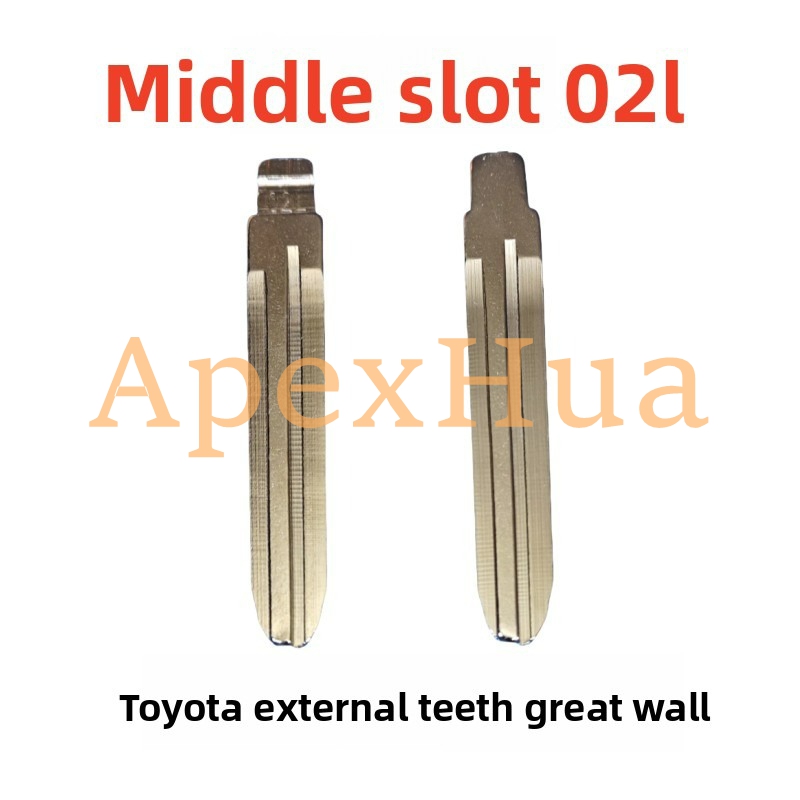 Car Key Blank Middle Groove No.02 External Tooth for Toyota Camry Corolla Altis Modified Flip Key Blade
