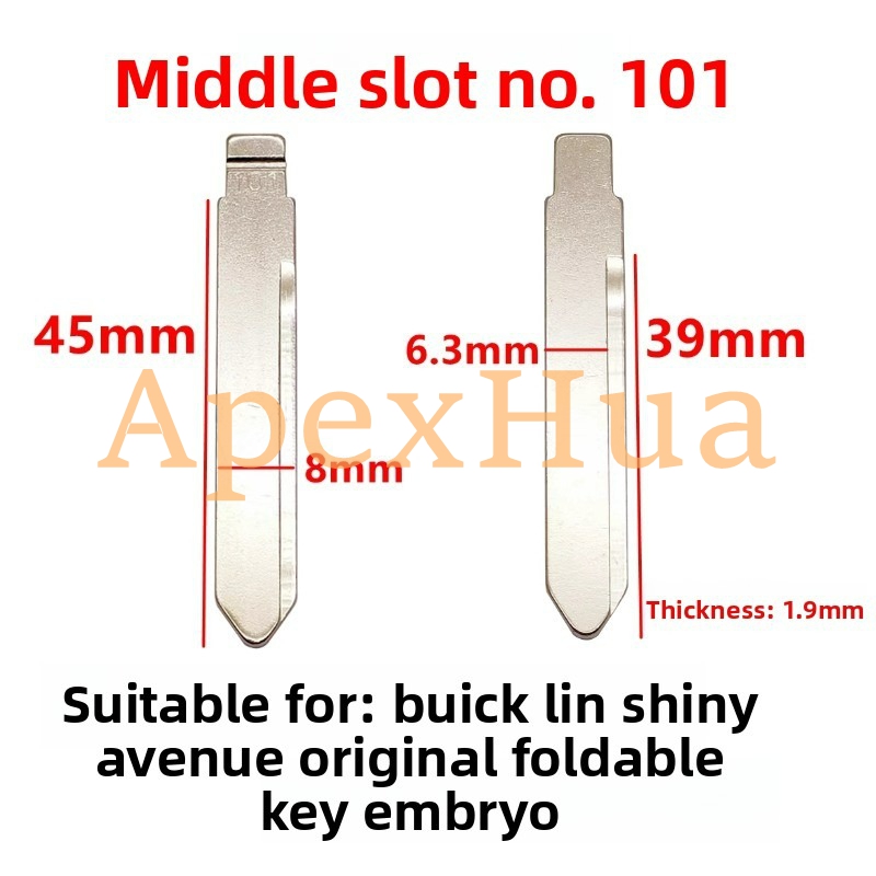 Middle Groove 101# Modified Folding Key Blank Replacement Blade for Buick Park Avenue VVDI KD Key