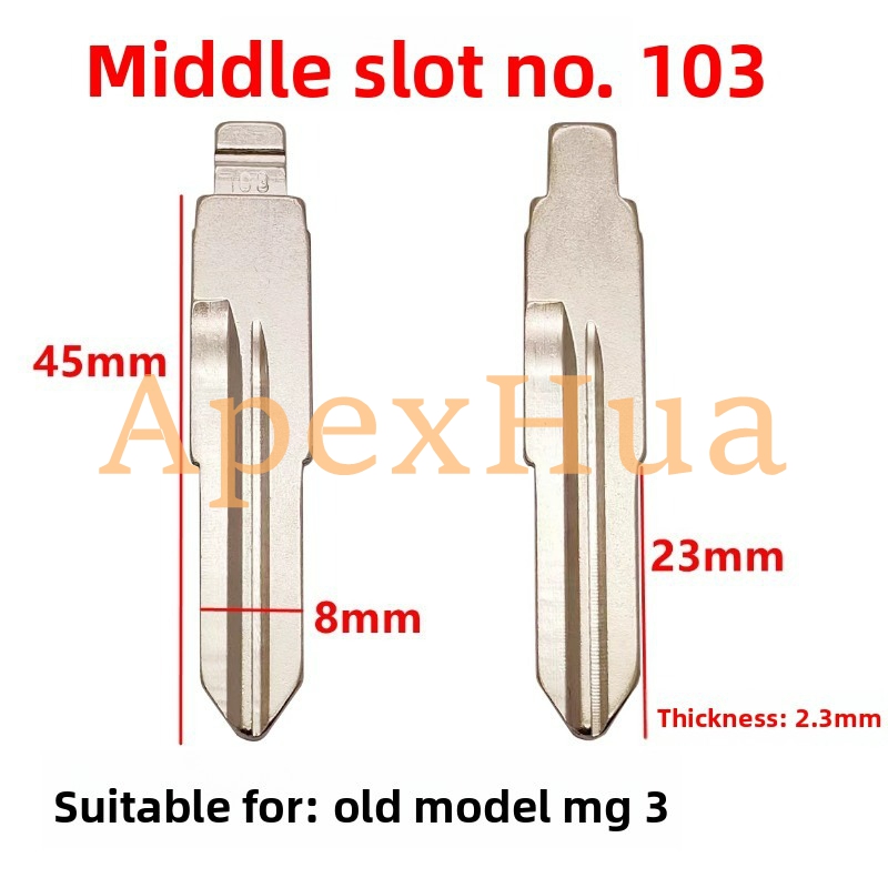 Middle Groove 103# Modified Middle Groove Brass Key Blade Replacement for Old MG3 Car Key