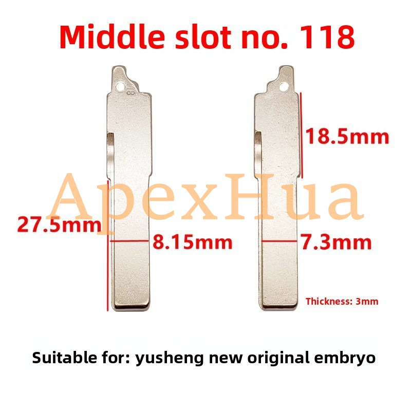 Original Style 118# Folding Key Blank Replacement Head for New Hyundai Yusheng Remote Key