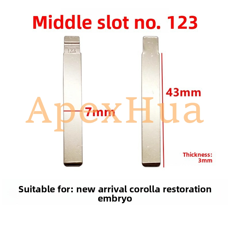 Middle Groove 123# Modified Middle Groove Brass Folding Key Blade Replacement for New Toyota Corolla