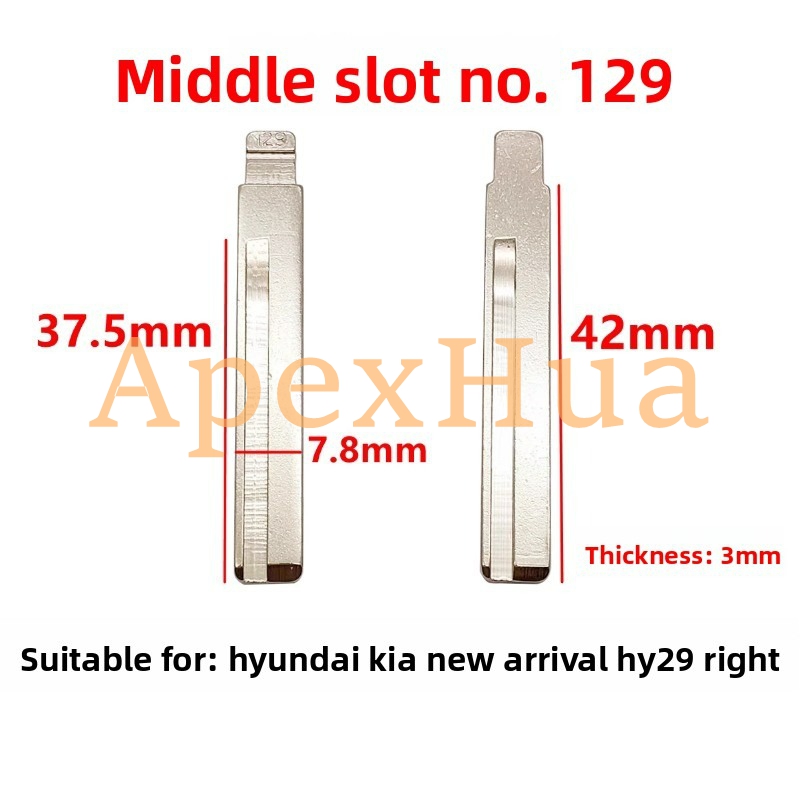 Middle Groove 129# HY20 Right Groove Metal Folding Key Blank for New Hyundai Kia Remote Key