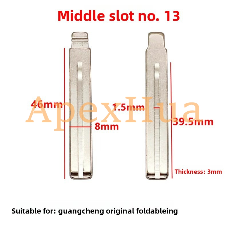 Middle Groove No.13 Car Key Blank Flip Replacement Blade for Lexus Crown Hyundai Terracan