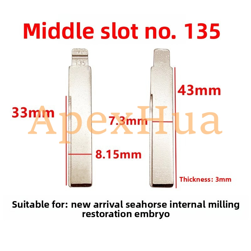 Middle Groove 135# Brass Folding Modified Key Blank Replacement Head for New Haima