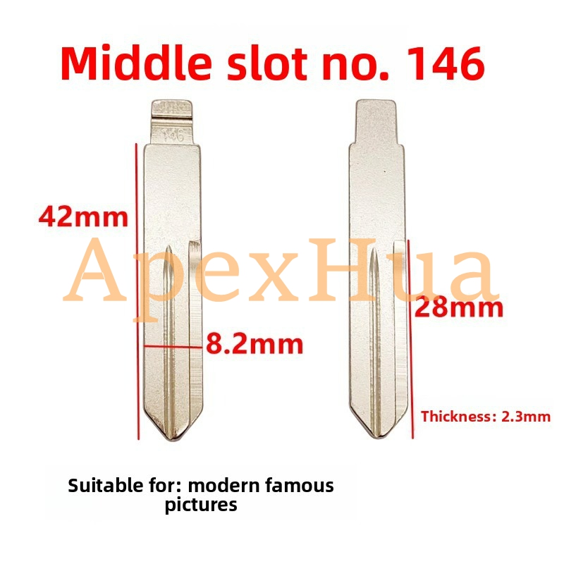 Middle Groove 146# Brass Folding Key Blank, Middle Groove Modified for Hyundai Mistra