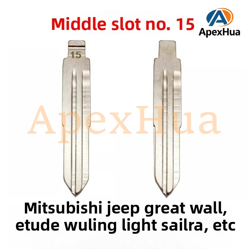 Middle Groove No.15 Car Key Blank Replacement Blade for Mitsubishi Jeep, Great Wall, Wuling Zhiguang