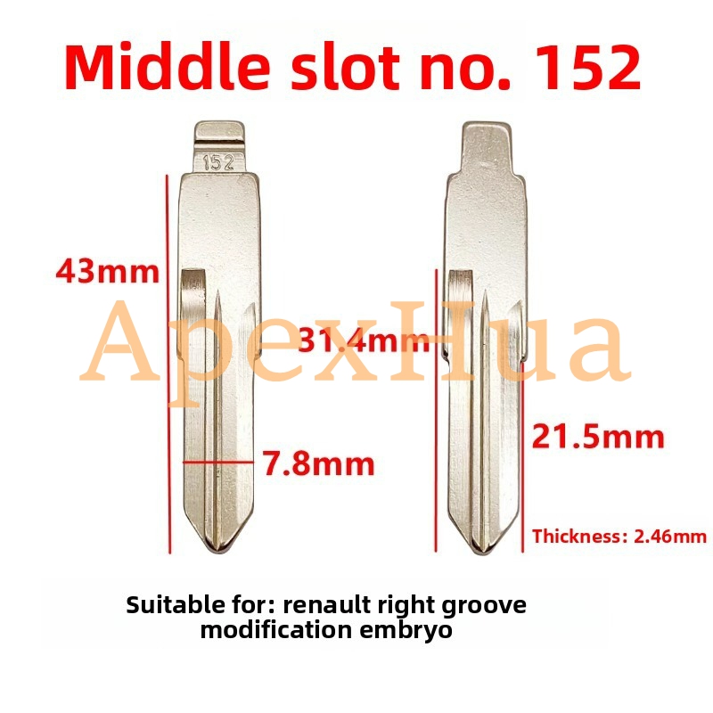Middle Groove 152# Modified Folding Key Blank with Right Groove for Renault