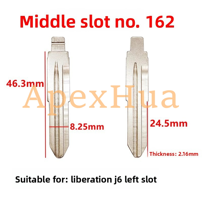 Middle Groove 162# Double Left Groove Modified Folding Key Blank for Jiefang Truck