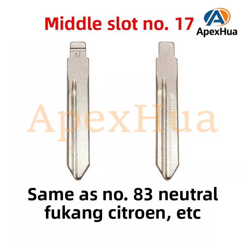 Middle Groove No.17 Car Key Blank Copper Replacement Head for Citroën Fukang, Elysee, Geely Freedom Ship