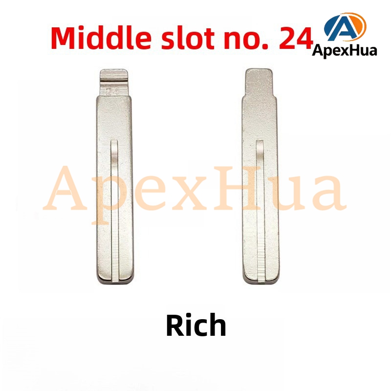 Middle Groove No.24 Car Key Blank Copper Replacement Head for Volvo Qino Modified Key Blade