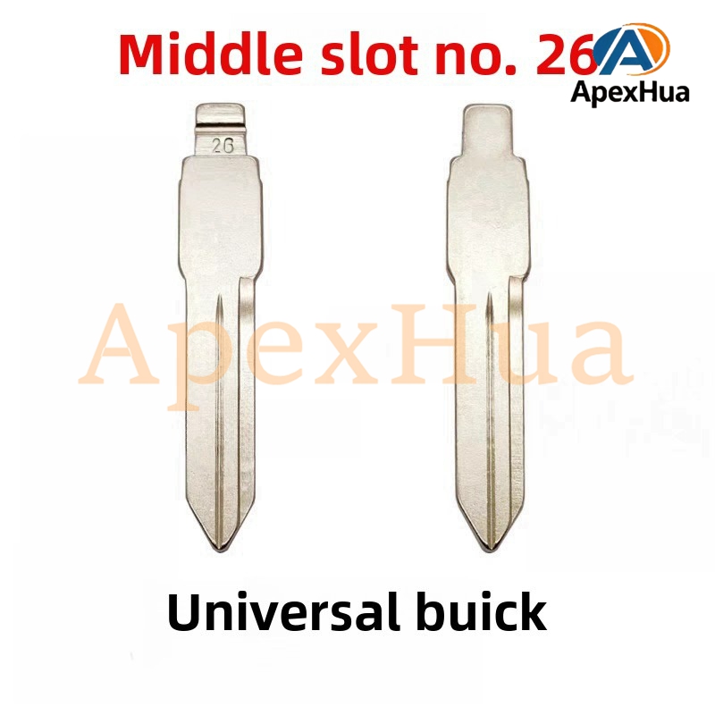 Middle Groove No.26 Modified Car Key Blank Copper Replacement Head Compatible with Buick General Motors