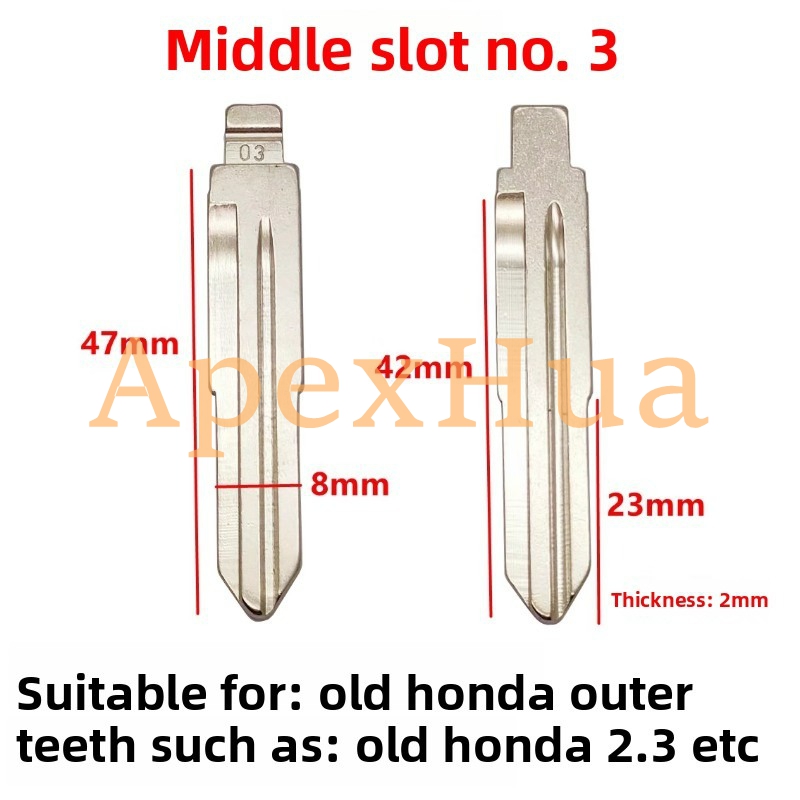 Medium-Groove No.03 Car Key Blank For Honda-Compatible Old Model Vehicles Fit Honda 2/3 Medium-Groove Position Key Accessory