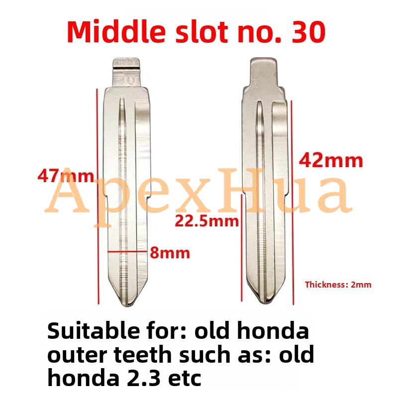 Middle Groove No.30 Modified External Tooth Flip Key Blank Compatible with Zhonghua Zunchi Coolbear Wuling Zhiguang