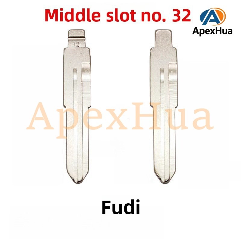 Middle Groove No.32 Modified Key Blank Copper Replacement Blade Compatible with Fudi Dadi Remote Control Key