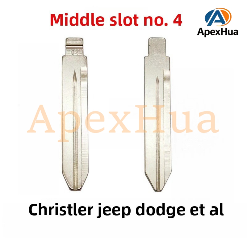 Middle Groove No.04 Car Key Blank, Flip Key Replacement Blade for Chrysler Jeep Dodge
