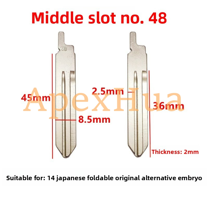 Original No.48 Copper Flip Key Blank Replacement Compatible with 2014 Nissan Car Keys