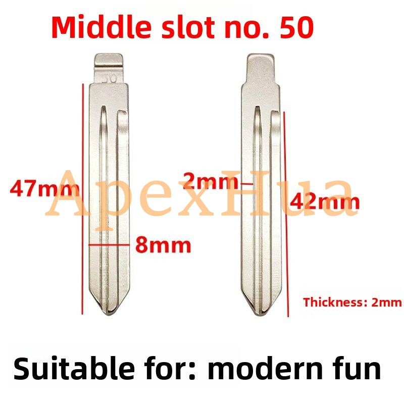 Middle Groove No.50 Copper Replacement Key Blank Compatible with Hyundai Elantra HD Kia Forte