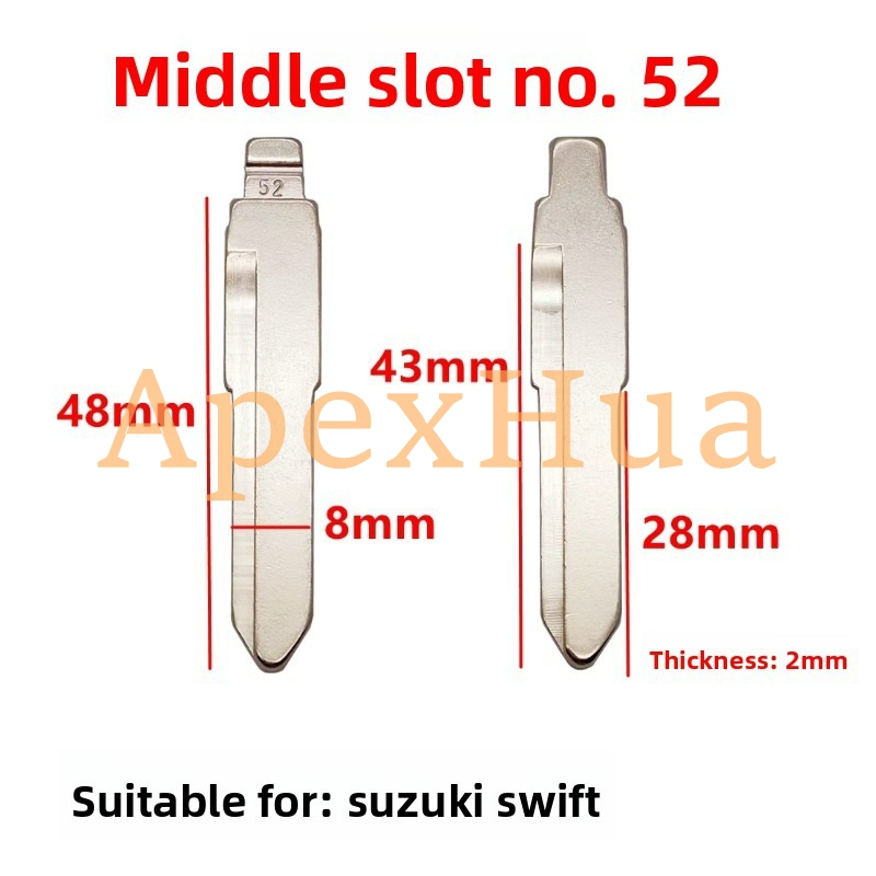 Middle Groove No.52 Modified Brass Key Blank Compatible with Suzuki Swift, New Alto and Qino