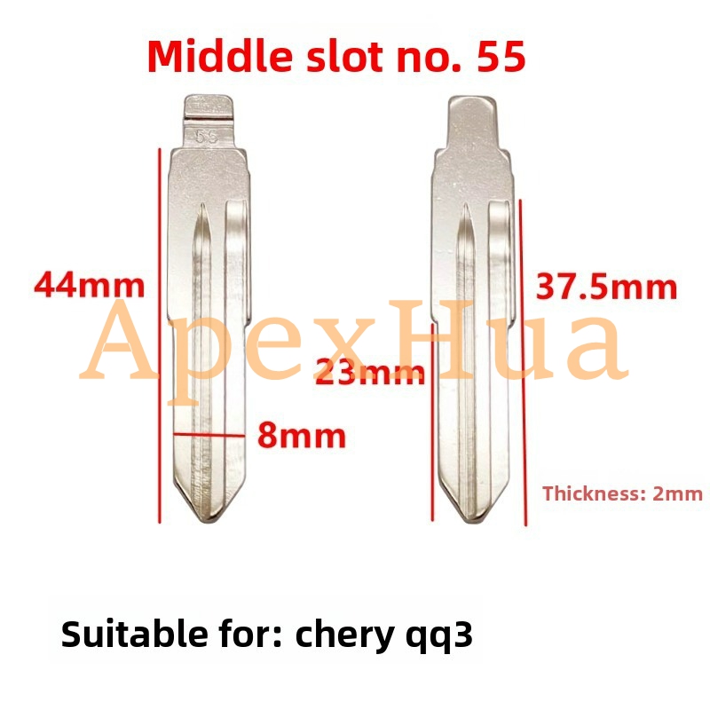 Middle Groove No.55 Modified Brass Flip Key Blank Compatible with Chery Q3 Qino Remote Key
