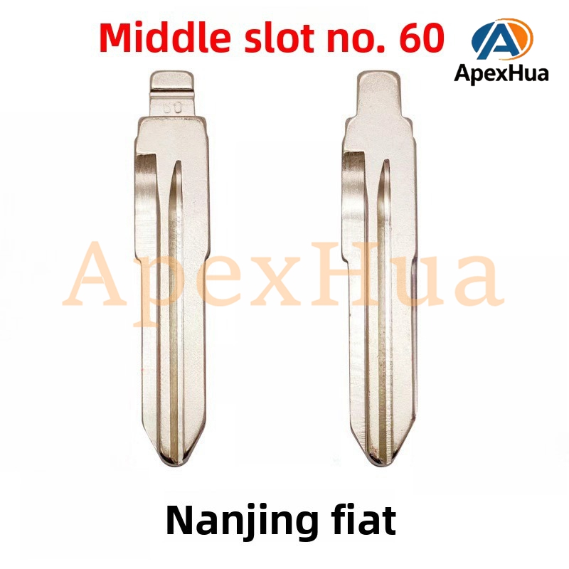 Middle Groove No.60 Modified Brass Flip Key Blank Compatible with Nanjing Fiat Qino Key Replacement