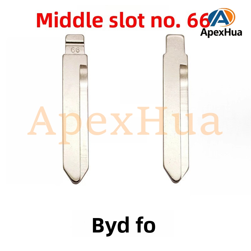 Middle Groove No.66 Flip Remote Brass Key Blank Replacement Compatible with BYD F0
