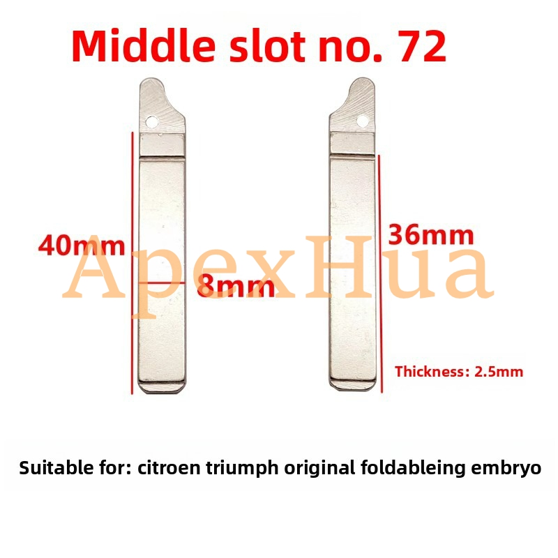 Original Style No.72 Car Flip Key Blank Replacement Head Compatible with Citroen C-Triomphe