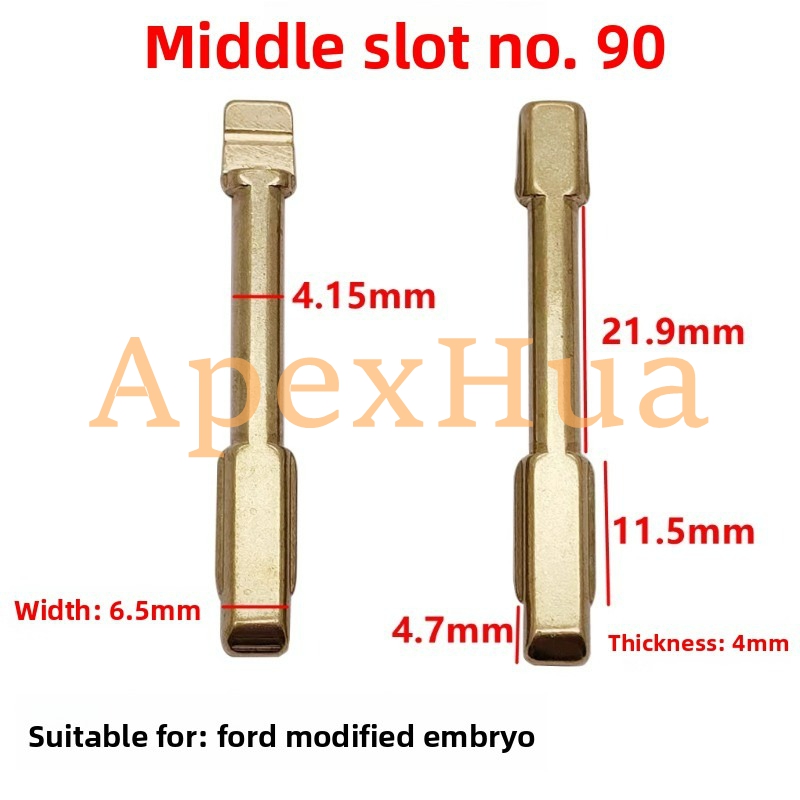 Middle Groove 90# Brass Flip Key Blank Replacement Head for Ford Modification