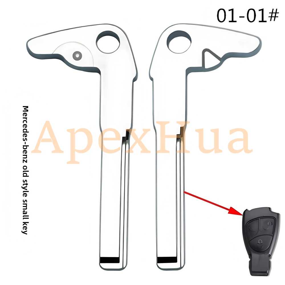 Mechanical Key for Mercedes-Benz, Smart Card Emergency Key, Metal Key Blank, Spare Use