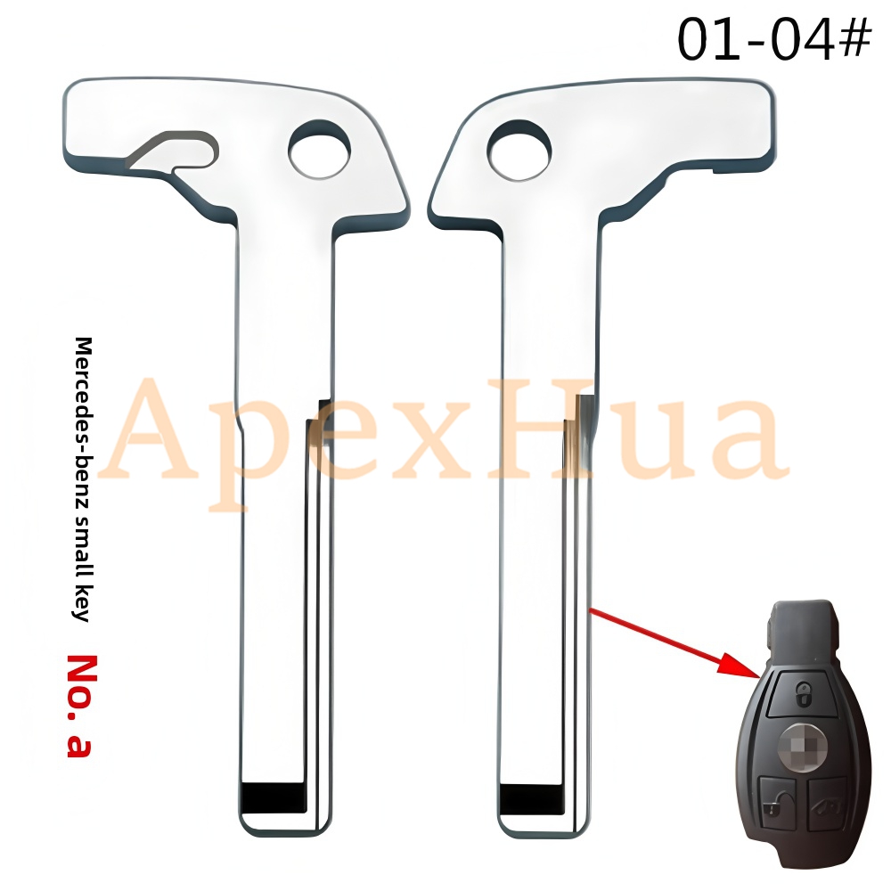 Mechanical Key for Mercedes-Benz, Smart Card Emergency Key, Metal Key Blank, Spare Use