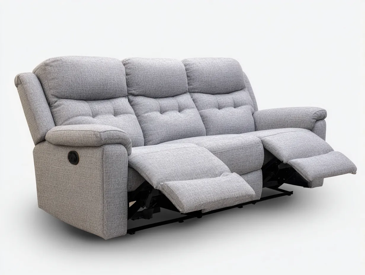 Divano reclinabile - tessuto - 219x99x105 cm - grigio chiaro - stile moderno-Zinorlyliving