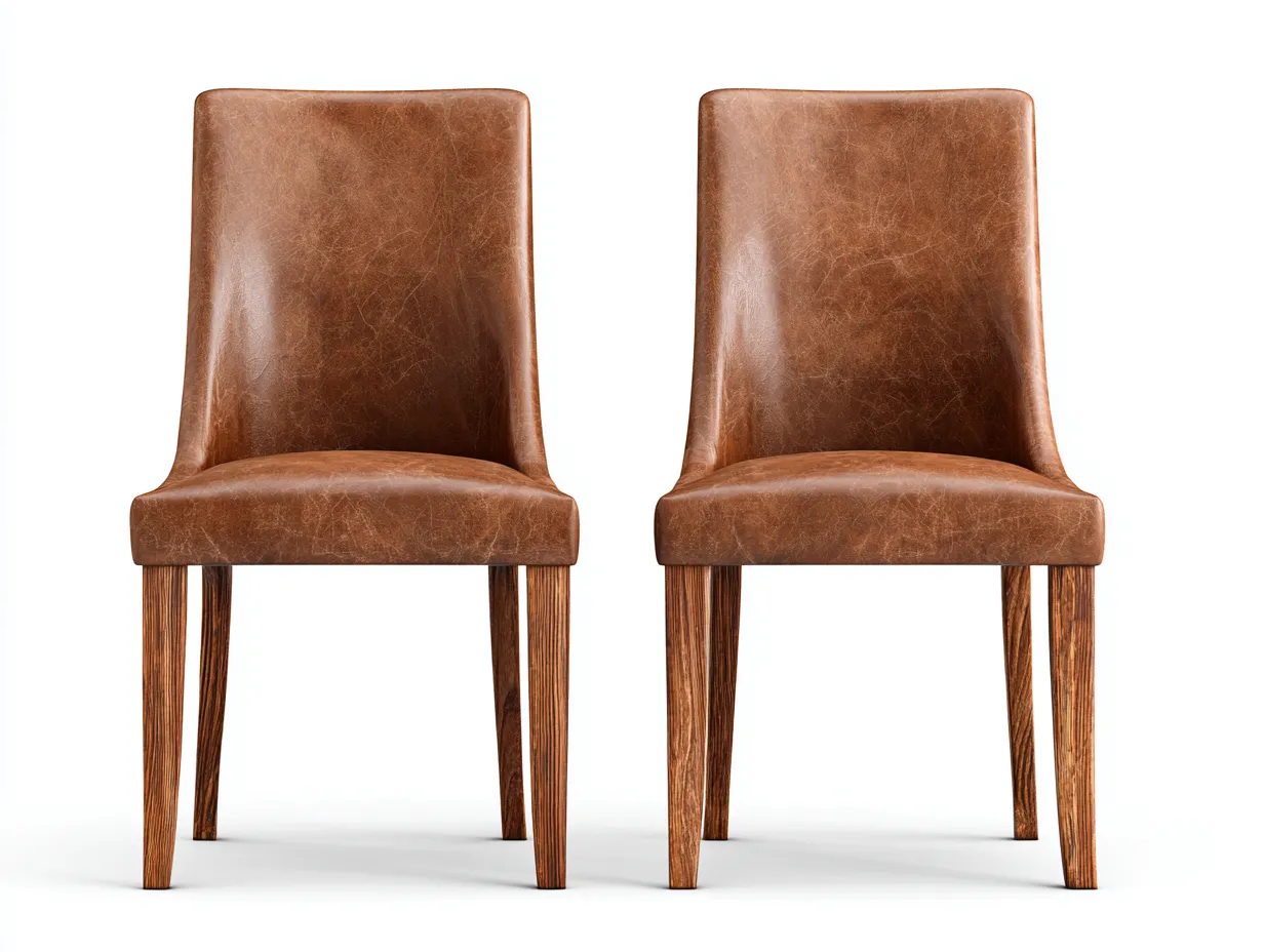 Sedia da pranzo-Pelle-Legno-52x46x90 cm-marrone-design classico-Zinorlyliving