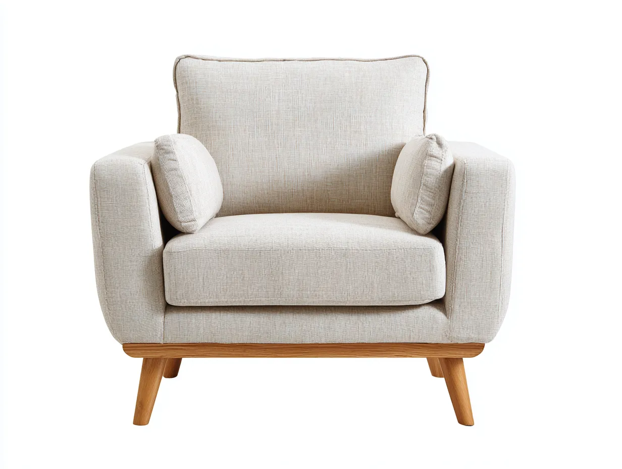 Poltrona-Tessuto-Legno-85x90x92 cm-beige-design moderno-Zinorlyliving