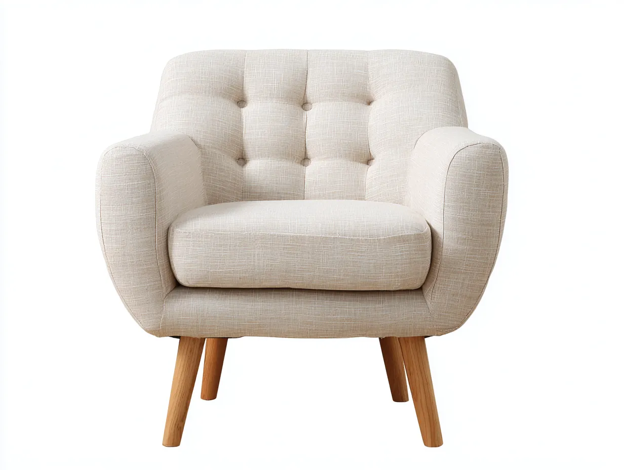 Poltrona-Tessuto-Legno-81x85x89 cm-beige-design contemporaneo-Zinorlyliving