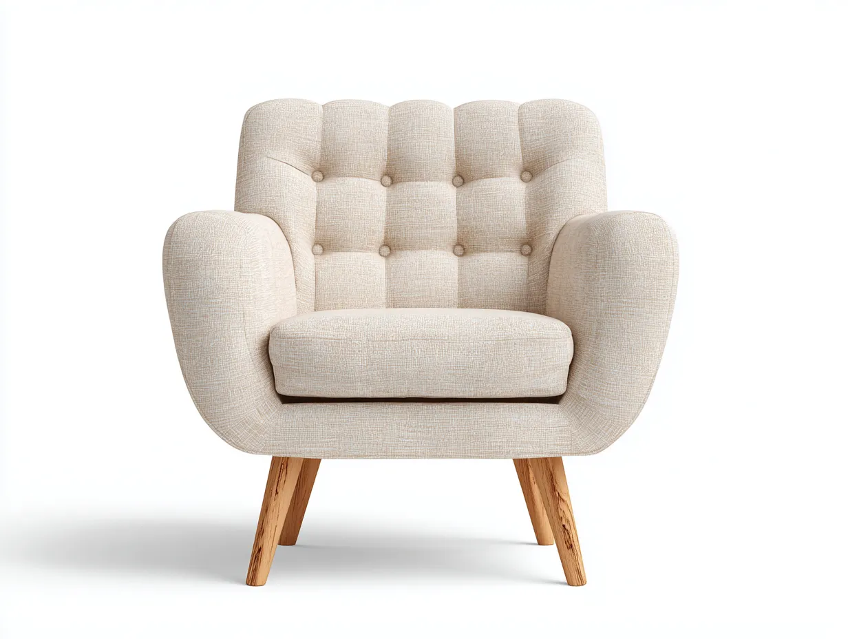 Poltrona-Tessuto-Legno-78x82x86 cm-beige-design scandinavo-Zinorlyliving