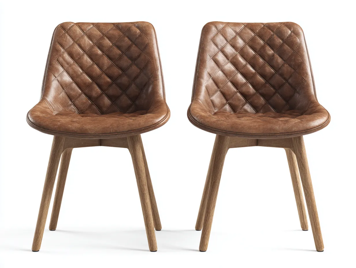 Sedia da pranzo-Pelle-Legno-53x47x81 cm-marrone-design elegante-Zinorlyliving