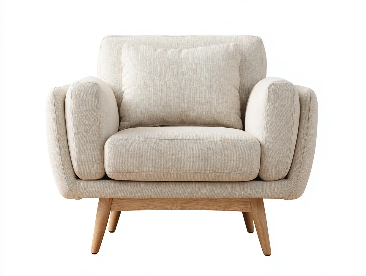 Poltrona-Tessuto-Legno-83x87x89 cm-beige-design contemporaneo-Zinorlyliving