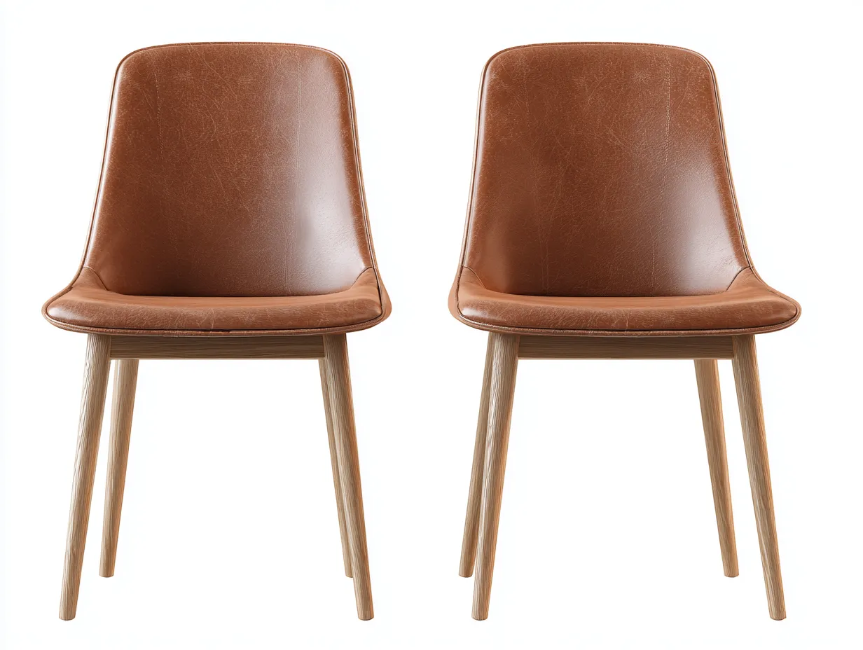 Sedia da pranzo-Pelle-Legno-54x49x82 cm-marrone-design moderno-Zinorlyliving