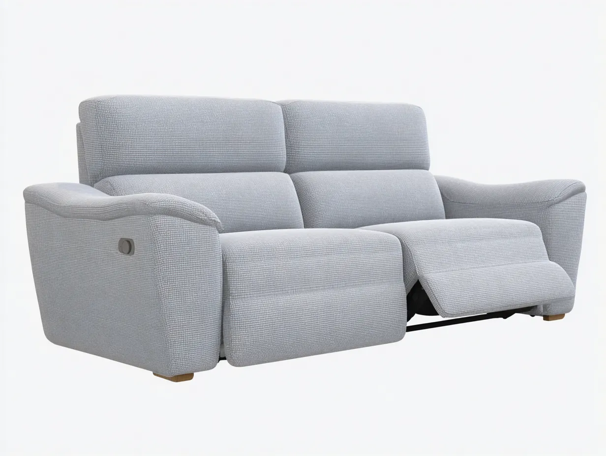 Divano reclinabile - tessuto - 214x98x102 cm - grigio chiaro - stile moderno-Zinorlyliving