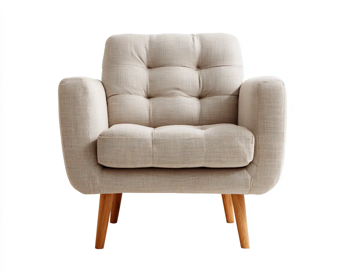 Poltrona-Tessuto-Legno-80x84x88 cm-beige-design moderno-Zinorlyliving