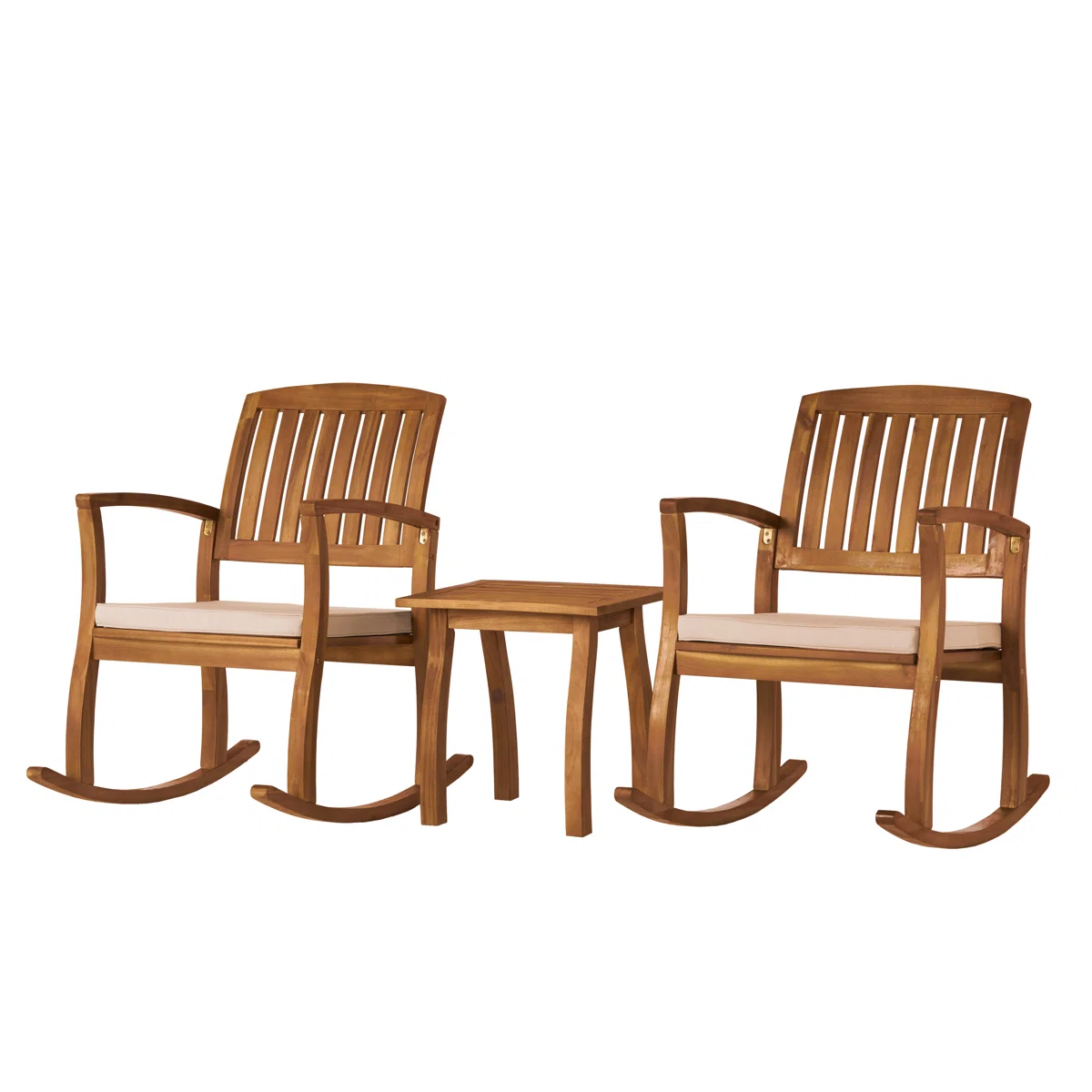 Solea Duo – Salon de jardin 2 places en bois d’acacia avec coussins