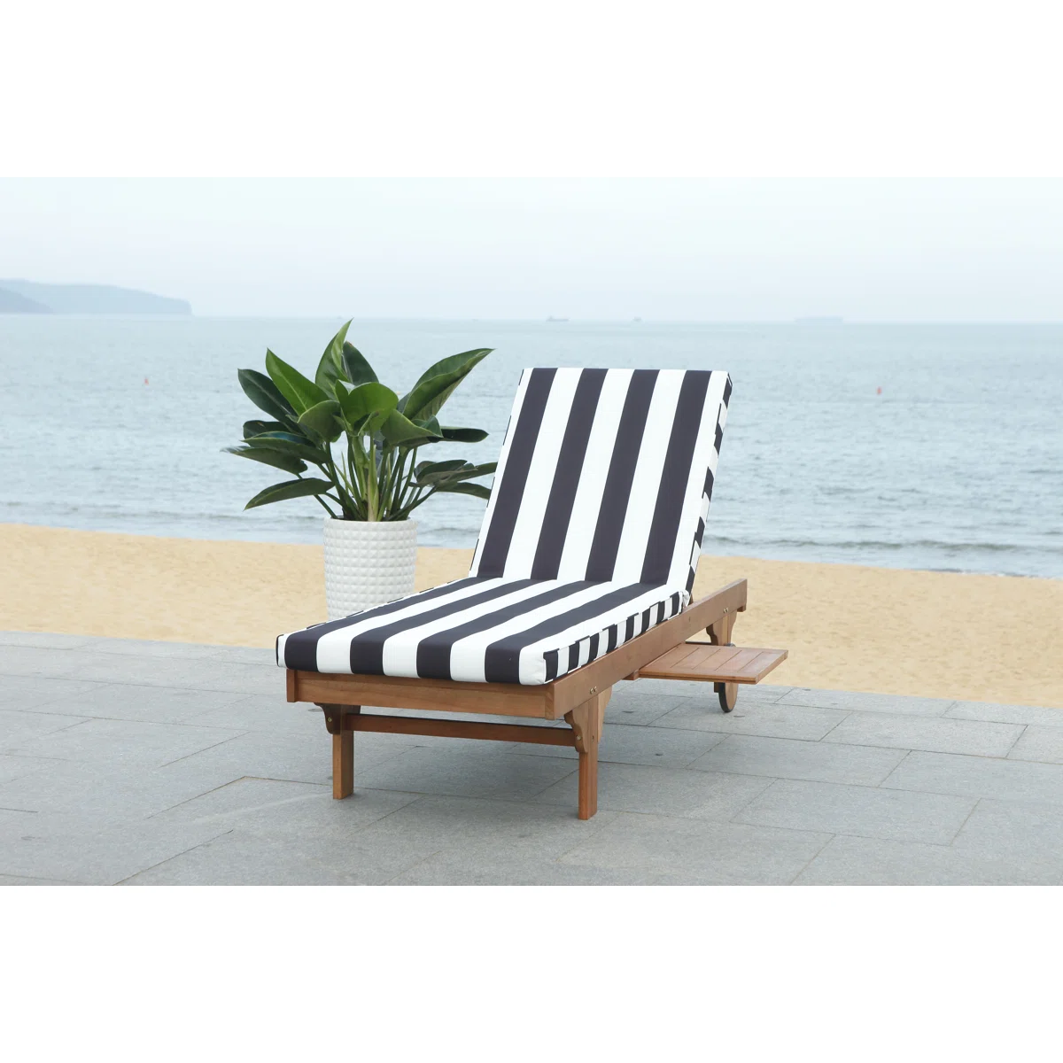 Alvara – Transat Extérieur en Bois d’Eucalyptus avec Coussin Inclus pour Confort Élégant 