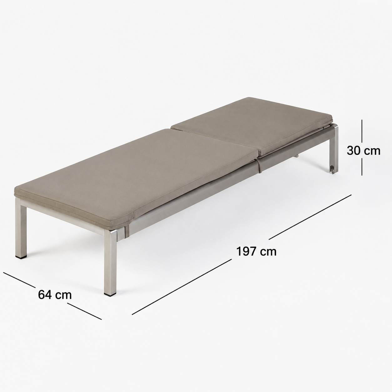 Halvia – Transat de jardin en métal avec coussin inclus